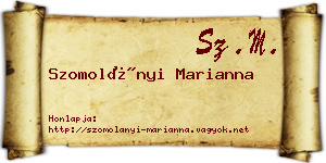 Szomolányi Marianna névjegykártya