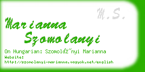 marianna szomolanyi business card